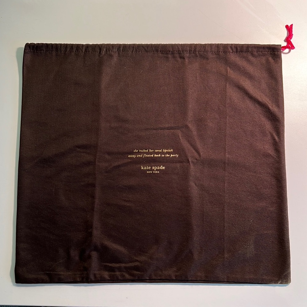 Kate Spade ♠️ Dust Bag/Protector Cover. Pink string w/gold lettering. Never used